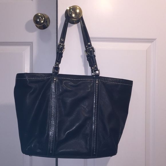 Coach Leather Bag Solid Black Good Used Condition - Picture 3 of 7
